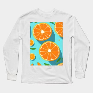 Orange Fruit Abstract Pattern Long Sleeve T-Shirt